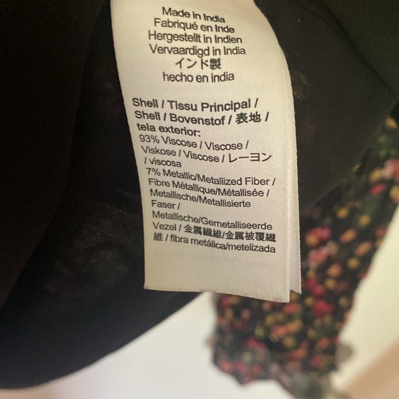 J crew floral long sleeve blouse with gold metallics accents - Picture 6 of 7